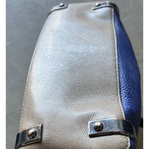 Marc by Marc Jacobs Shelter Island Blue Color Brown Block Leather Satchel Tote - Picture 13 of 16